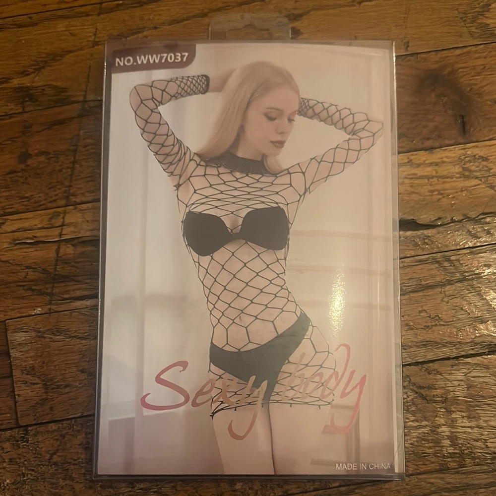 Edgy Black Fishnet Bodysuit